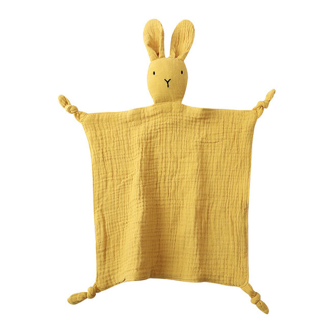 Vente en Gros de Serviettes de Confort pour Bébé, Tissu en Fil de Coton Pur, Poupées de Sommeil pour Bébé, Mouchoirs Lapin, Jouets de Confort