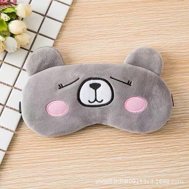 Nouveau Masque de Sommeil en Peluche Mignon Style Dessin Animé, Protection des Yeux, Design Créatif Anime, Masque de Glace Vente en Gros