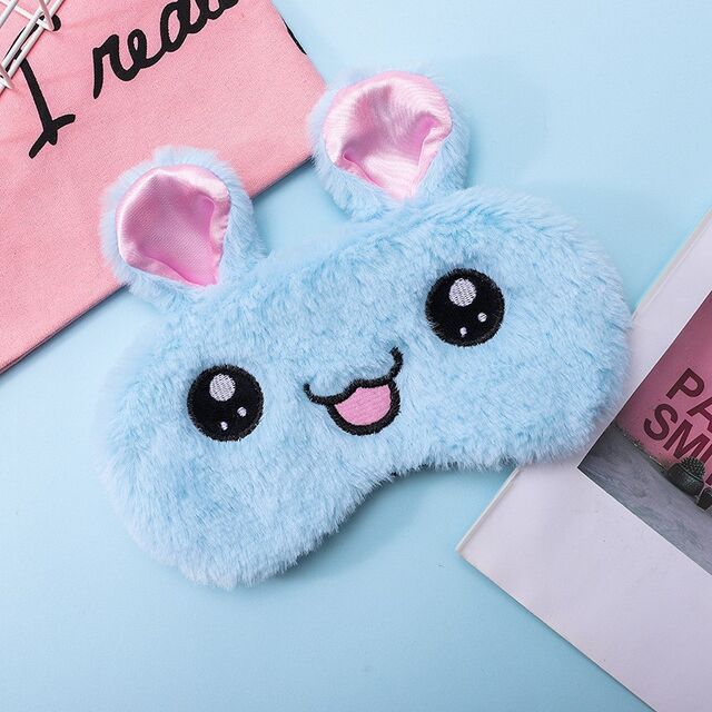 Nouveau Masque de Sommeil en Peluche Mignon Style Dessin Animé, Protection des Yeux, Design Créatif Anime, Masque de Glace Vente en Gros