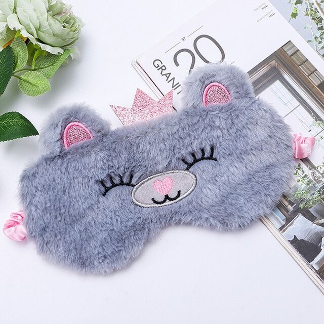 Nouveau Masque de Sommeil en Peluche Mignon Style Dessin Animé, Protection des Yeux, Design Créatif Anime, Masque de Glace Vente en Gros