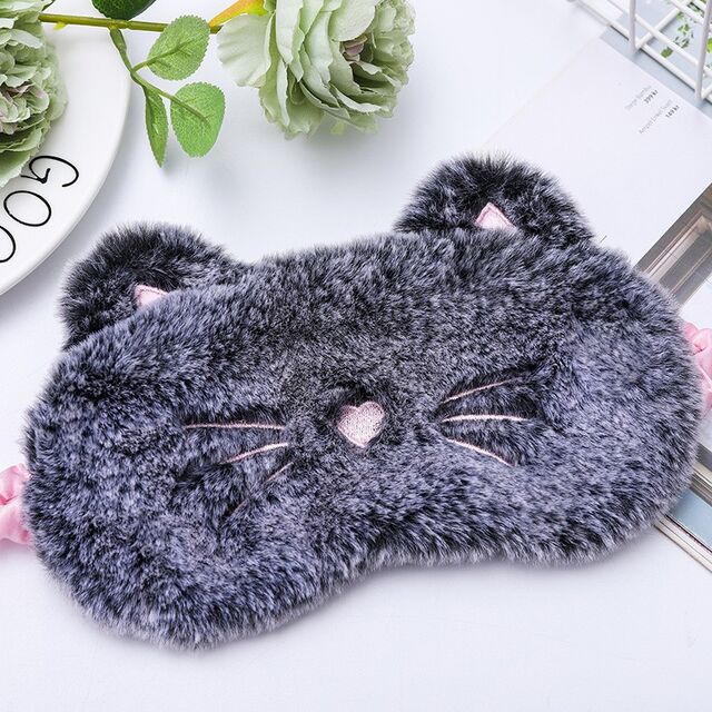 Nouveau Masque de Sommeil en Peluche Mignon Style Dessin Animé, Protection des Yeux, Design Créatif Anime, Masque de Glace Vente en Gros