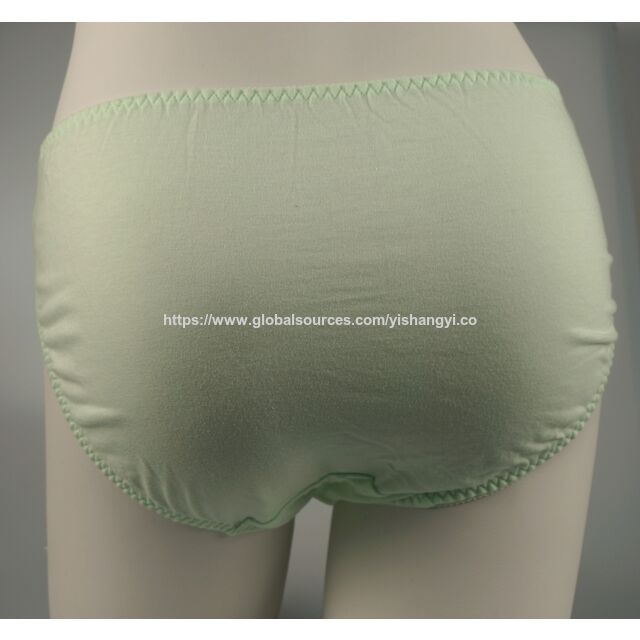 Braguita de talle alto de algodón puro, ropa interior 100% algodón con ribete de encaje