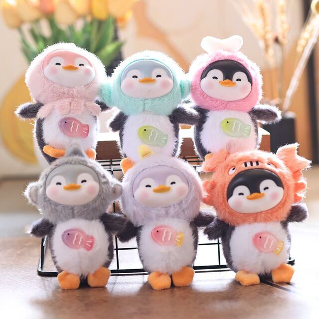 Gantungan Kunci Mainan Plush Penguin Lucu, Hadiah Tahun Baru, Mainan 10cm dengan Loop Gantung Flocky, Hiasan Tas Lembut