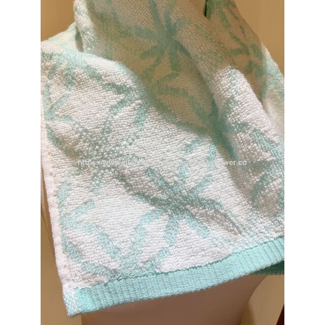 Toalha facial 100% algodão Jacquard azul e branco Geométrico para Salão de Beleza, SPA, Praia, Sauna, Viagem e Academia com borda branca