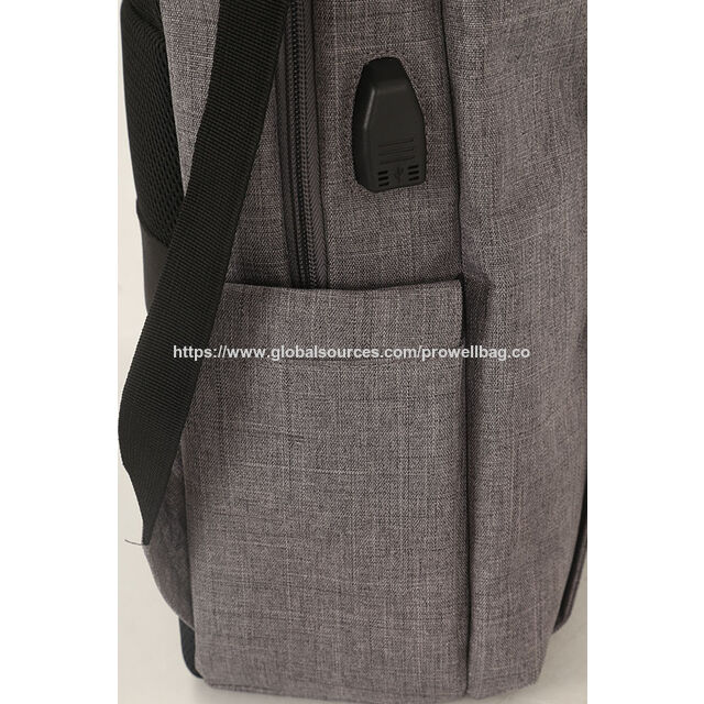 Polyester-Laptop-Rucksack, Herrenrucksack, Rucksack für Laptops bis 15,6 Zoll, grauer Rucksack