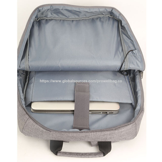 Polyester-Laptop-Rucksack, Herrenrucksack, Rucksack für Laptops bis 15,6 Zoll, grauer Rucksack
