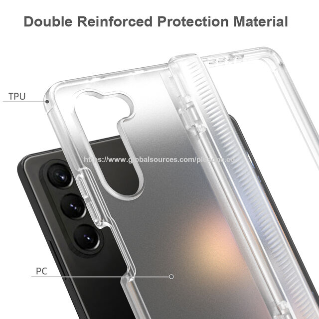 Coque de Téléphone Antichoc Ultra Légère en Verre Trempé Transparent pour Samsung Z Fold 5, Anti-rayures