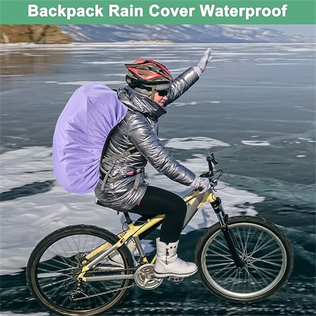 Housse de Pluie Imperméable pour Sac à Dos avec Pochette de Transport pour Randonnée, Vélo, Camping et Voyage en Plein Air