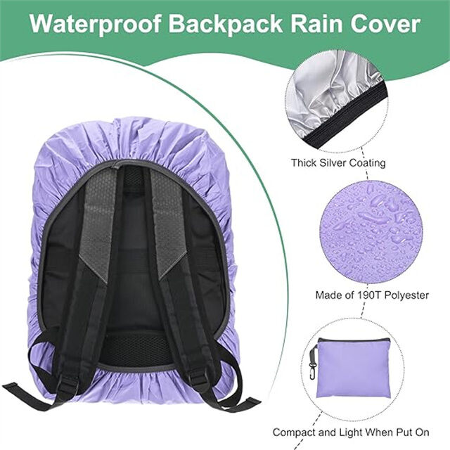 Housse de Pluie Imperméable pour Sac à Dos avec Pochette de Transport pour Randonnée, Vélo, Camping et Voyage en Plein Air