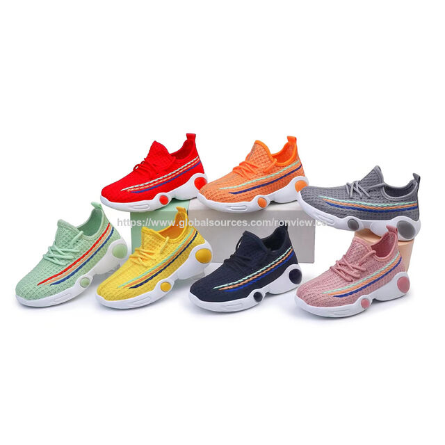 Kid casual sneakers sports shoes racing shoes school shoes, knitted fabric , customize welcomed