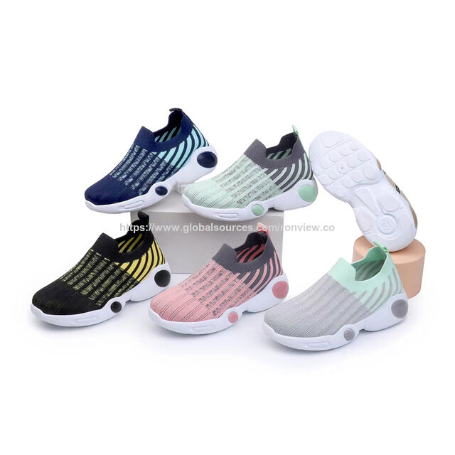 Kid casual sneakers sports shoes racing shoes school shoes, knitted fabric , customize welcomed