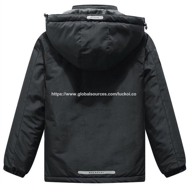 Großhandel Kinderbekleidung: Einreihiger Kindermantel, dicke Jungenjacke mit Buchstabenprint für den Winter