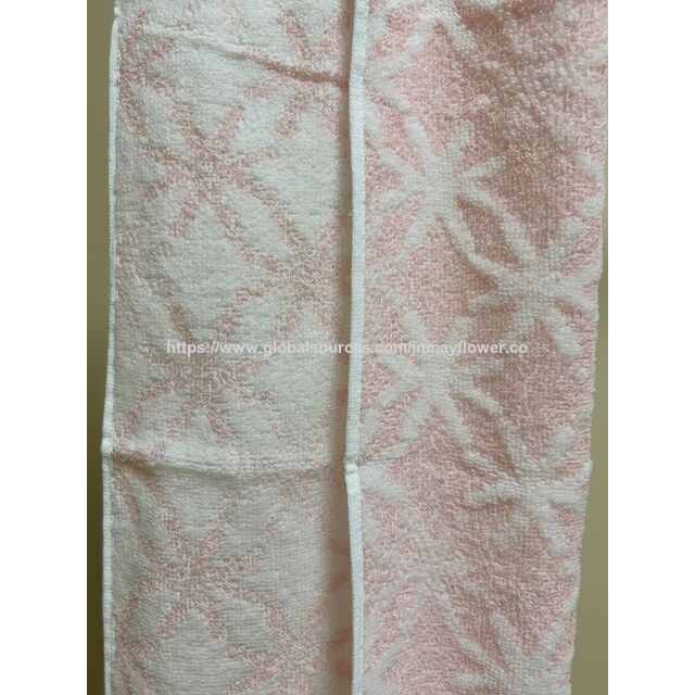 Toalha facial 100% algodão Jacquard geométrica rosa e laranja para salão de beleza, spa, praia, sauna, viagens e academia com borda branca