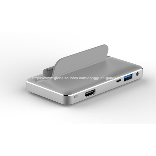 Hub USB Tipo C com HDMI e Carregamento, Conversor USB 3.0, Suporte de Carregamento
