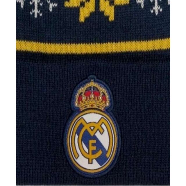 Official Real Madrid Red Christmas Knit Beanie, Team Crest, One Size