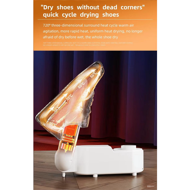 Sèche-chaussures intelligent pliable à haute température avec circulation d'air chaud - Machine de séchage cyclique