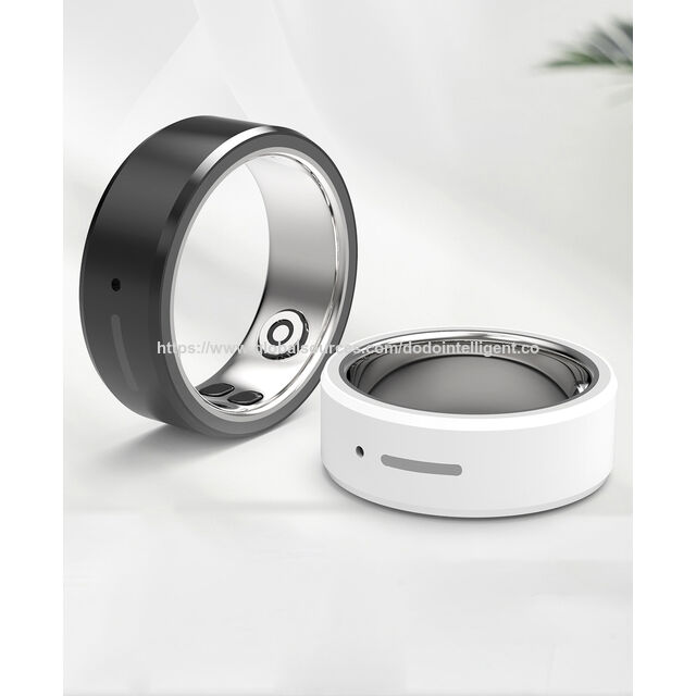 Bague Intelligente Bluetooth 5ATM Étanche avec Suivi de Fréquence Cardiaque, Température, HRV, Oxygène Sanguin et Sommeil avec SOS