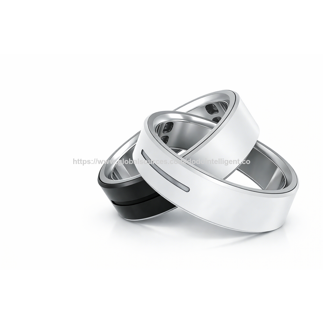 Bague Intelligente Bluetooth 5ATM Étanche avec Suivi de Fréquence Cardiaque, Température, HRV, Oxygène Sanguin et Sommeil avec SOS