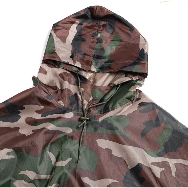 Wasserdichter Tarn-Regenmantel aus 190T Polyester-PVC für Outdoor-Aktivitäten, Regenponcho