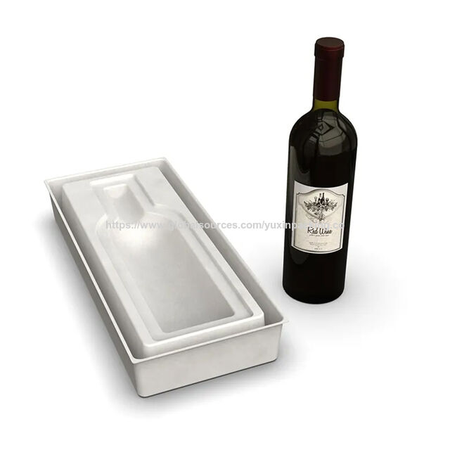 OEM d'usine, plateau en pâte de canne à sucre moulée humide, recyclable et écologique pour l'emballage de vin rouge