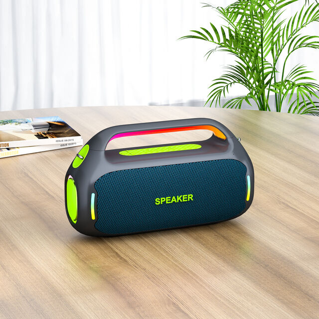Haut-parleur de fête Subwoofer d'extérieur personnalisé 80W, haut-parleurs Bluetooth avec basses de haute qualité, lecteur audio portable puissant H13