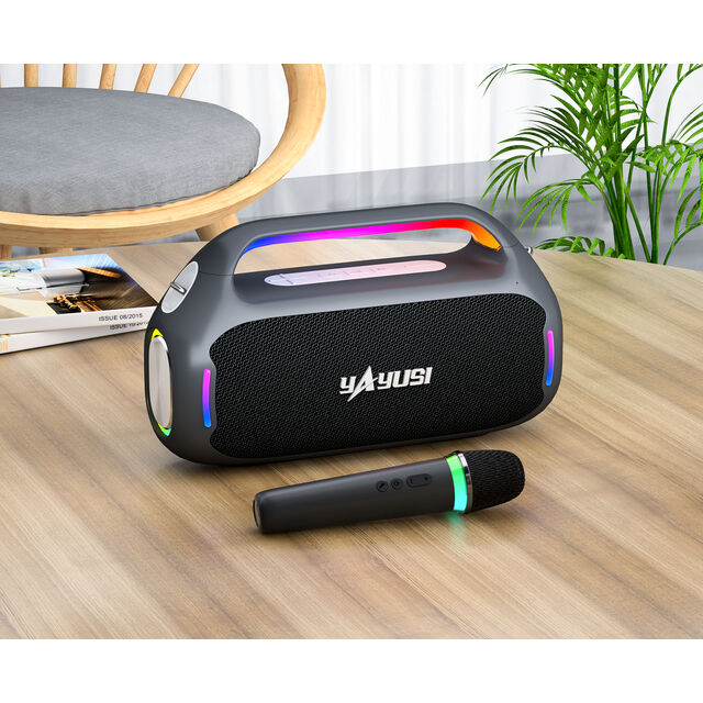 Haut-parleur de fête Subwoofer d'extérieur personnalisé 80W, haut-parleurs Bluetooth avec basses de haute qualité, lecteur audio portable puissant H13