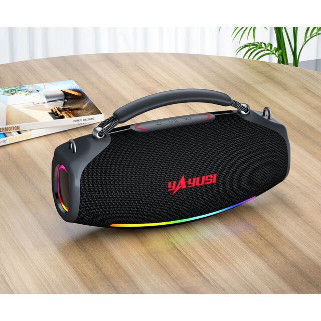 Grande Enceinte de Fête Subwoofer Extérieure 70W, Enceinte Bluetooth Portable Audio Haute Qualité Basses Puissantes H17