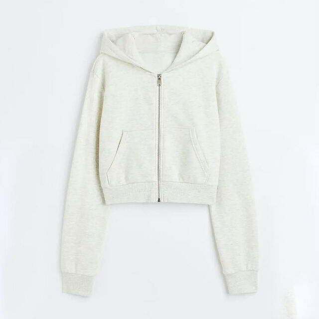 Sweat à capuche court zippé personnalisé pour femme, 100% coton, sweat-shirt de survêtement zippé pour femme