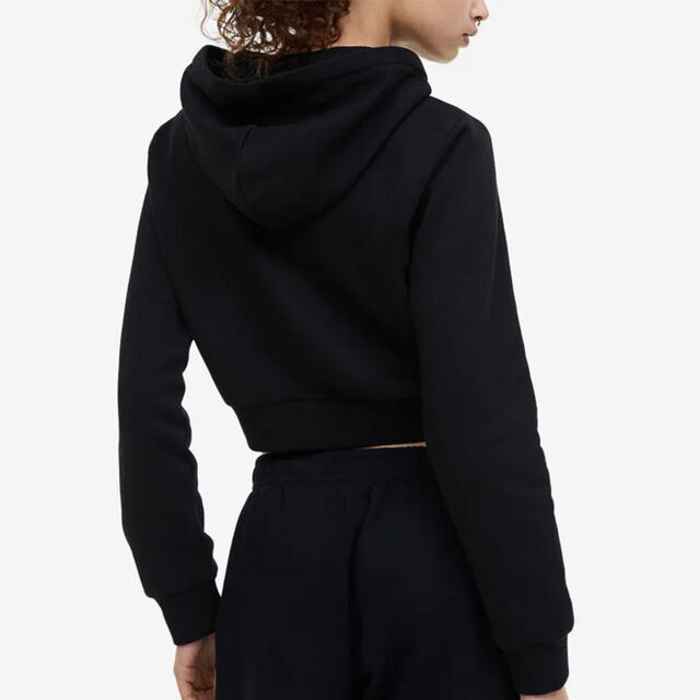 Sweat à capuche court zippé personnalisé pour femme, 100% coton, sweat-shirt de survêtement zippé pour femme