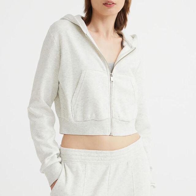Sweat à capuche court zippé personnalisé pour femme, 100% coton, sweat-shirt de survêtement zippé pour femme