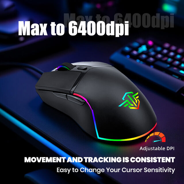 ماوس ألعاب بصري سلكي RGB مخصص بشعار OEM، ماوس ألعاب عمودي مريح لملحقات كمبيوتر الألعاب ثلاثية الأبعاد بسعر المصنع