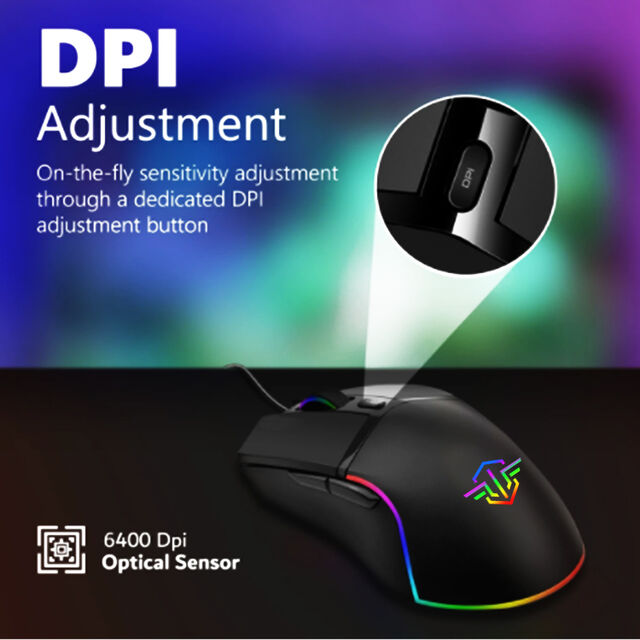 ماوس ألعاب بصري سلكي RGB مخصص بشعار OEM، ماوس ألعاب عمودي مريح لملحقات كمبيوتر الألعاب ثلاثية الأبعاد بسعر المصنع