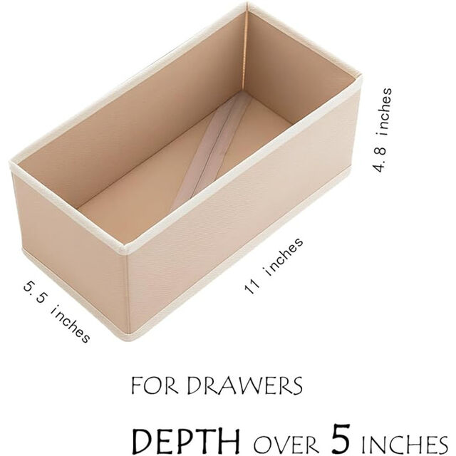 Organizador de Cajones Pequeño Ropa 3 Piezas Khaki para Calcetines y Ropa Interior, Contenedores de Tela para Armario, Cómoda y Divisores de Cajones