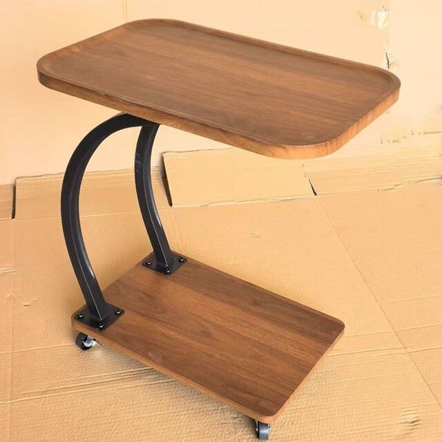 Mesa Lateral Móvel de Luxo Leve com Rodas, Pequeno Rack de Armazenamento e Gabinete de Estudo para Móveis Domésticos, Sala de Estar