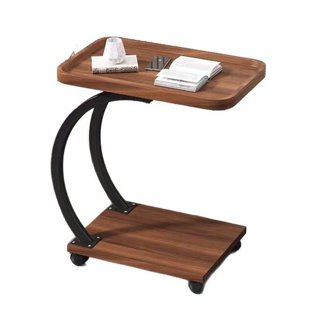 Mesa Lateral Móvel de Luxo Leve com Rodas, Pequeno Rack de Armazenamento e Gabinete de Estudo para Móveis Domésticos, Sala de Estar