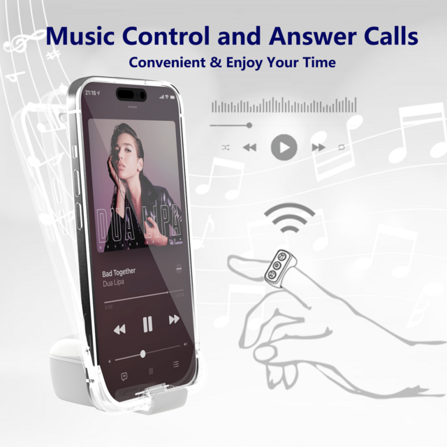 Controle Remoto de Anel de Rolagem TikTok para Kindle, Virador de Página de APP, Gravação de Vídeo Selfie, Compatível com iOS Android com Suporte para Celular