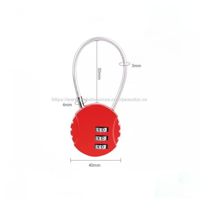 Candado de Combinación de 3 Dígitos en Forma de Bola con Cable de Acero para Seguridad
