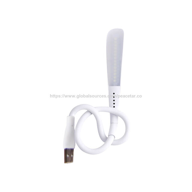 Lámpara USB Portátil con 14 LEDs SMD. Fabricada en ABS y PS. Longitud total de 48 cm. Ideal para iluminación de trabajo y lectura.