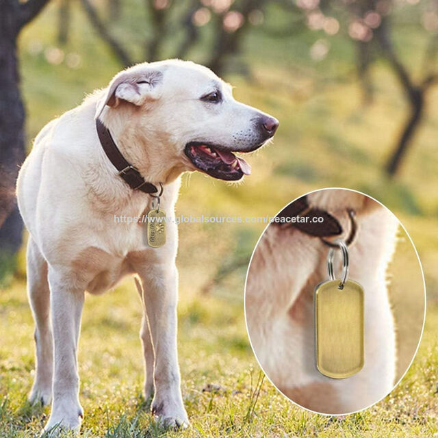 Vintage Hunde-Erkennungsmarke aus Zinklegierung. Personalisierte, gravierte Hundehalsband-Zubehör.