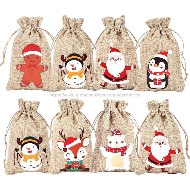 Bolsa grande de arpillera de lino con cordón. Fabricada en imitación de lino. Dimensiones: 30 cm de largo x 15 cm de ancho. Ideal para embalaje y promociones.