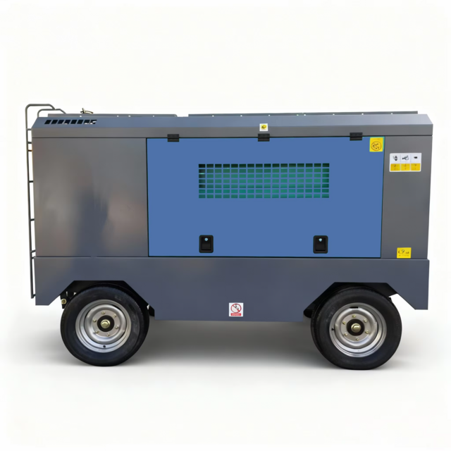 Compresseur Diesel 640 CFM 17 bar 250 psi 18 m³/min Portable avec Moteur Principal pour l'Exploitation Minière - Compresseur d'Air à Vis 18 m³/min