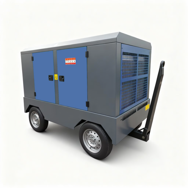 Compresseur Diesel 640 CFM 17 bar 250 psi 18 m³/min Portable avec Moteur Principal pour l'Exploitation Minière - Compresseur d'Air à Vis 18 m³/min