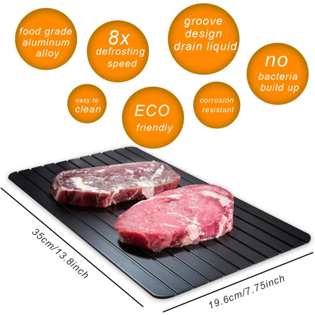 Große Auftauplatte aus Aluminium für Fleisch - Schnelles, umweltfreundliches Auftauen für die Heimküche