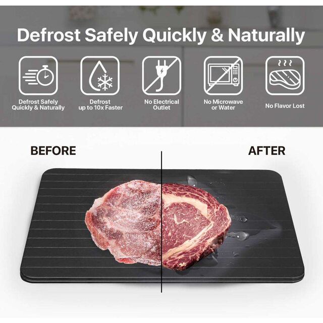 Große Auftauplatte aus Aluminium für Fleisch - Schnelles, umweltfreundliches Auftauen für die Heimküche