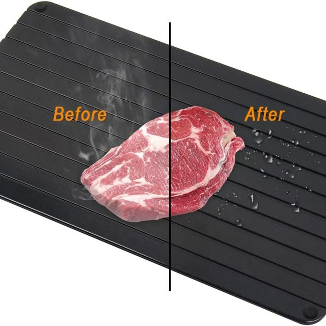 Große Auftauplatte aus Aluminium für Fleisch - Schnelles, umweltfreundliches Auftauen für die Heimküche