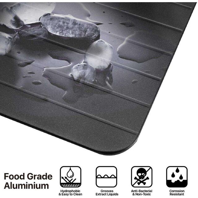 Große Auftauplatte aus Aluminium für Fleisch - Schnelles, umweltfreundliches Auftauen für die Heimküche