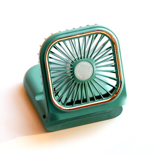 Nouveau Ventilateur de Taille Pliable Rechargeable USB à 3 Lames, Batterie Externe d'Urgence, Mini Ventilateur Portable Domestique