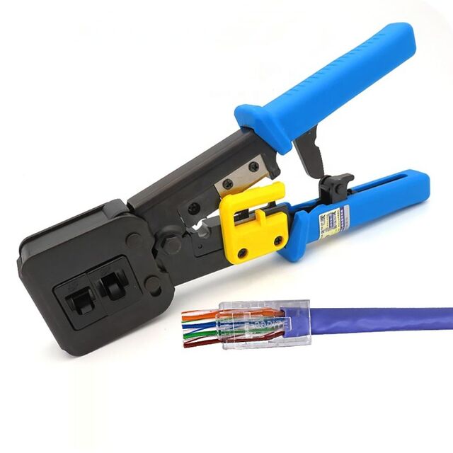 Herramienta de crimpado para cables de red RJ45 y RJ11 RJ12, alicates multifunción para cables