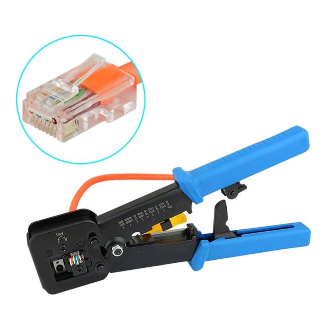 Herramienta de crimpado para cables de red RJ45 y RJ11 RJ12, alicates multifunción para cables