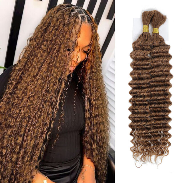Bunte Haarverlängerungen für Zöpfe im Großhandel - Jungfräuliches Echthaar zum Zopfloch, Bulk Ware ohne Weft, Boho Braids Großhandel Echthaar